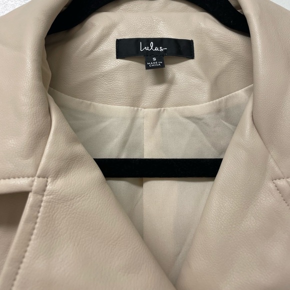 Lulus Pretty Powerful Beige Vegan Leather Puff Sleeve Moto Jacket - Picture 8 of 12